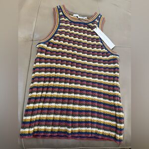Veronica Beard NWT Jerrel Knit Tank Top Size S in Multicolor Stripes 100% Cotton